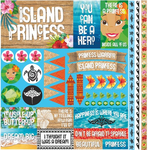 Reminisce Island Princess 12x12 Elements Stickers
