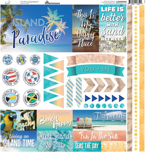 Reminisce Island Paradise 12X12 Sticker