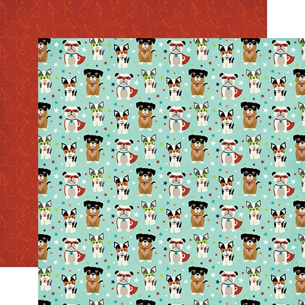 Echo Park Imagine That Boy Super Dogs 12x12 DS Paper (1 Sheet)
