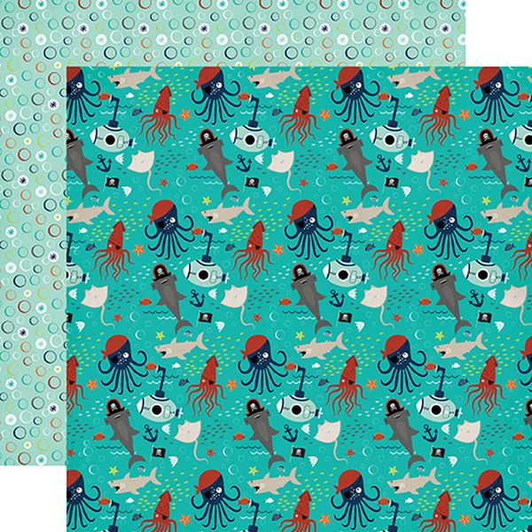 Echo Park Imagine That Boy Fish Friends 12x12 DS Paper (1 Sheet)