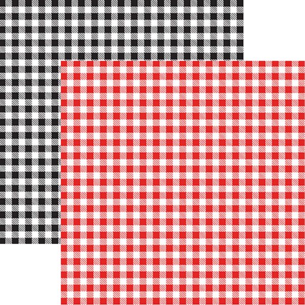 Reminisce In the Kitchen: Red & Black Gingham DS Paper (1 Sheet)