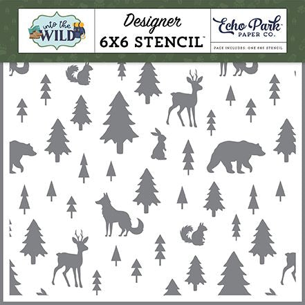 Echo Park Into The Wild Camping Creatures Stencil