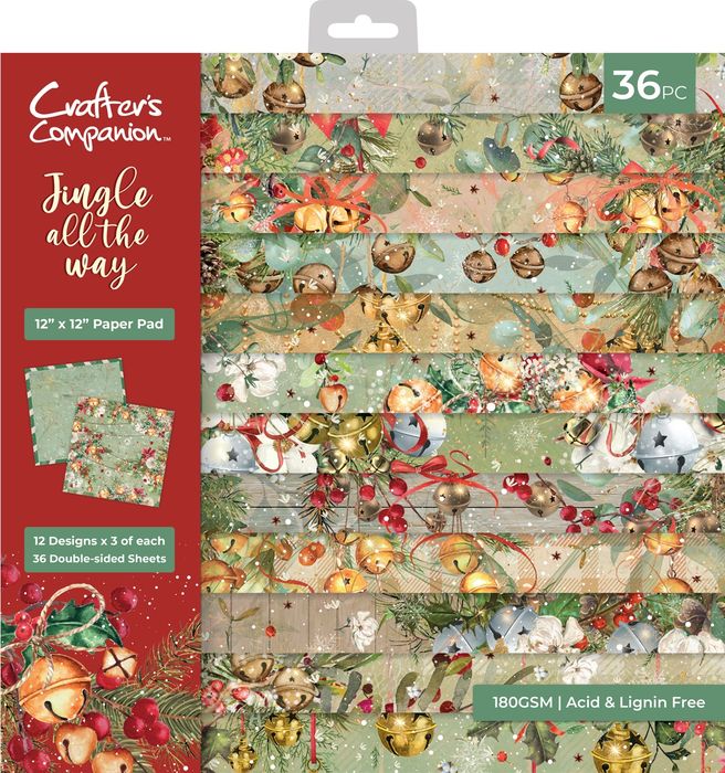 Crafter's Companion Paper Pad 12"X12"-Jingle All The Way