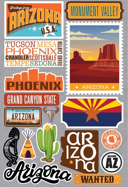 Reminisce Arizona Jetsetters 3D Stickers 3.0