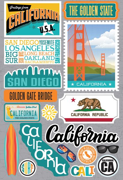 Reminisce California Jetsetters Stickers 3.0