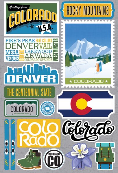 Reminisce Colorado Jetsetters 3D Stickers 3.0