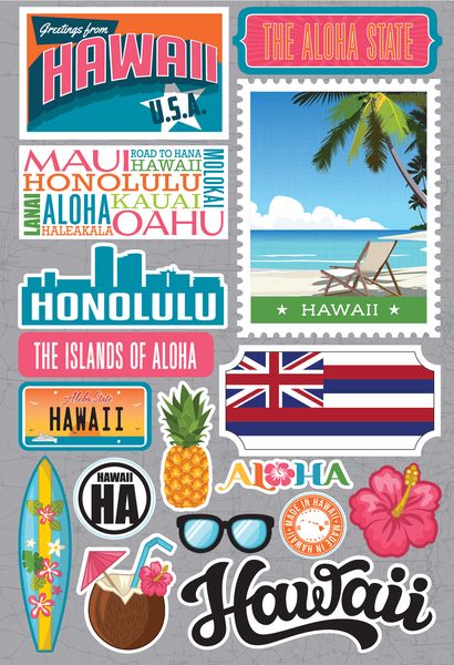 Reminisce Hawaii Jetsetters 3D Stickers 2.0