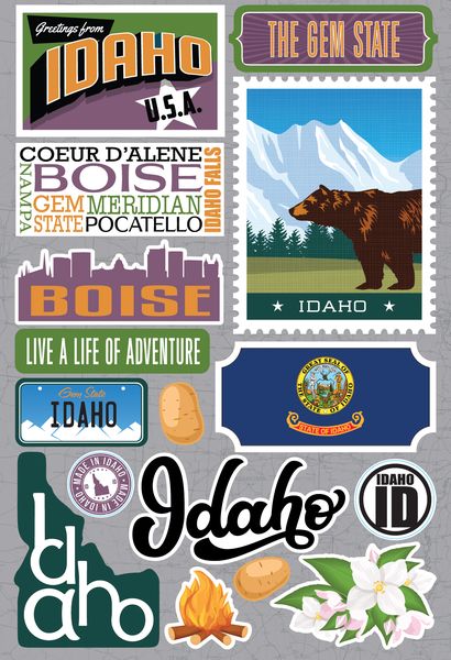 Reminisce Idaho Jetsetters 3D Stickers 3.0