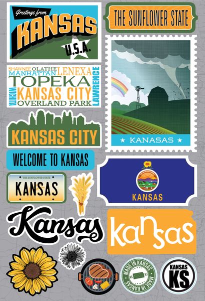Reminisce Kansas Jetsetters 3D Stickers 3.0