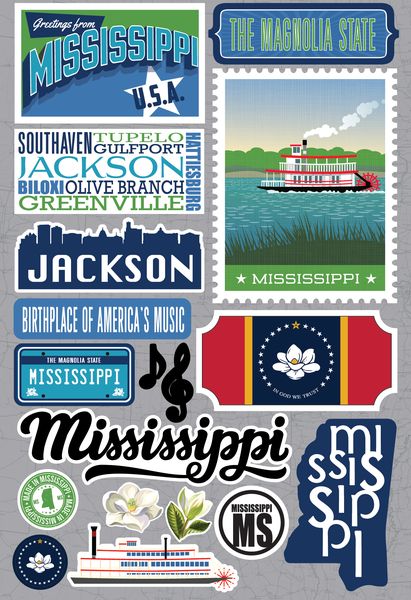 Reminisce Mississippi Jetsetter Stickers 3.0