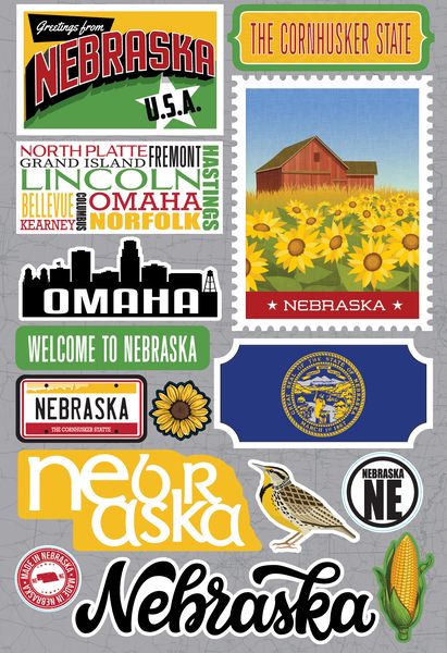 Reminisce Nebraska Jetsetters Stickers 3.0