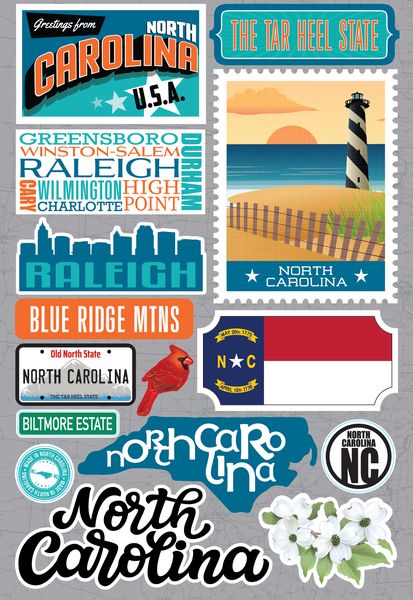 Reminisce North Carolina Jetsetters Stickers 3.0