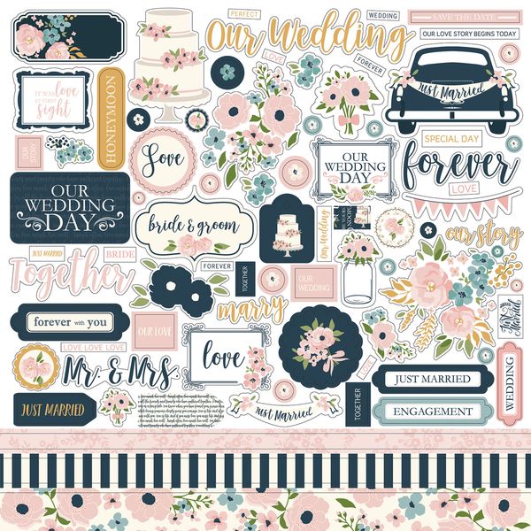Echo Park Just Married Element Sticker