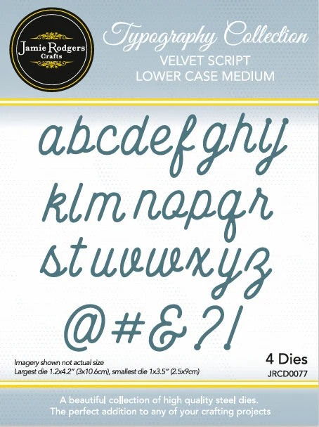 Jamie Rodgers Crafts Velvet Script - Lower Case Medium Die Set