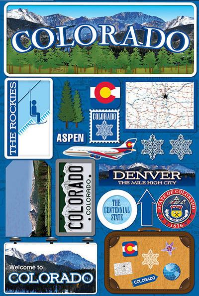 Reminisce Colorado Jetsetters 3D Stickers 2.0