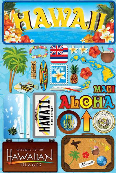 Reminisce Hawaii Jetsetters 3D Stickers