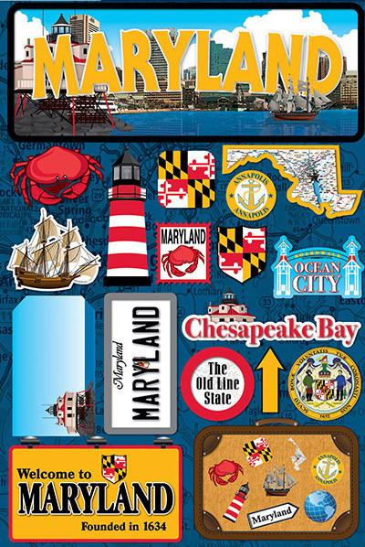 Reminisce Maryland Jetsetters 3D Stickers