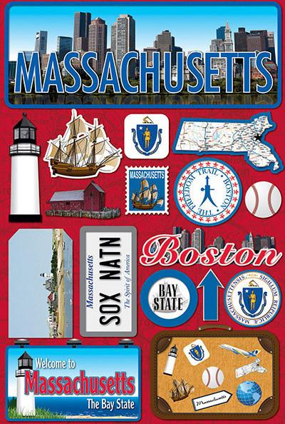 Reminisce Massachusetts Jetsetters 3D Stickers 2.0