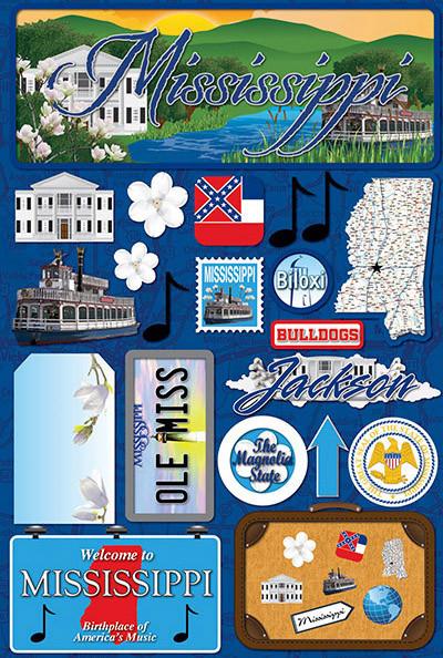 Reminisce Mississippi Jetsetters 3D Stickers 2.0