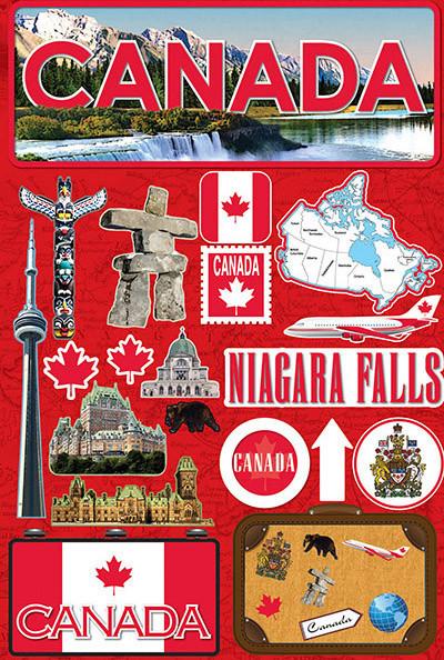 Reminisce Canada Jetsetters 3D Stickers
