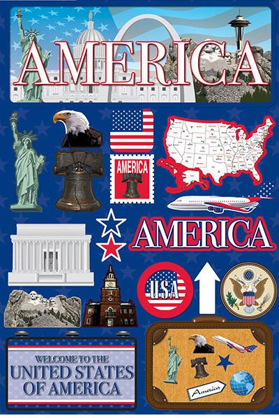 Reminisce America Jetsetters 3D Stickers