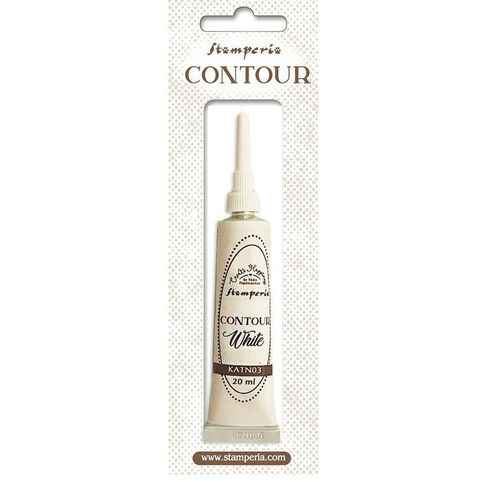 Stamperia Create Happiness White Contour Liner, 20 ml