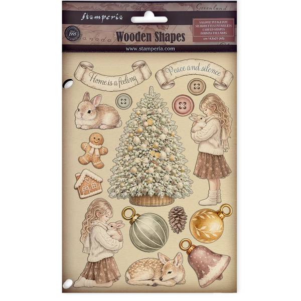 Stamperia White Christmas Decorative Wooden Shapes