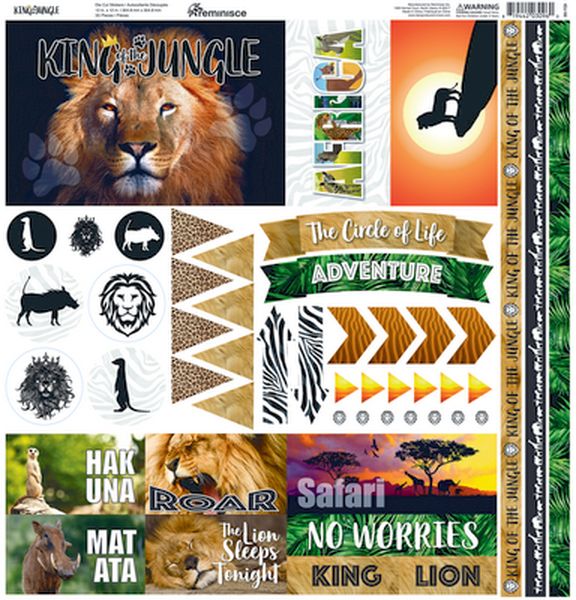 Reminisce King of the Jungle 12x12 Elements Stickers
