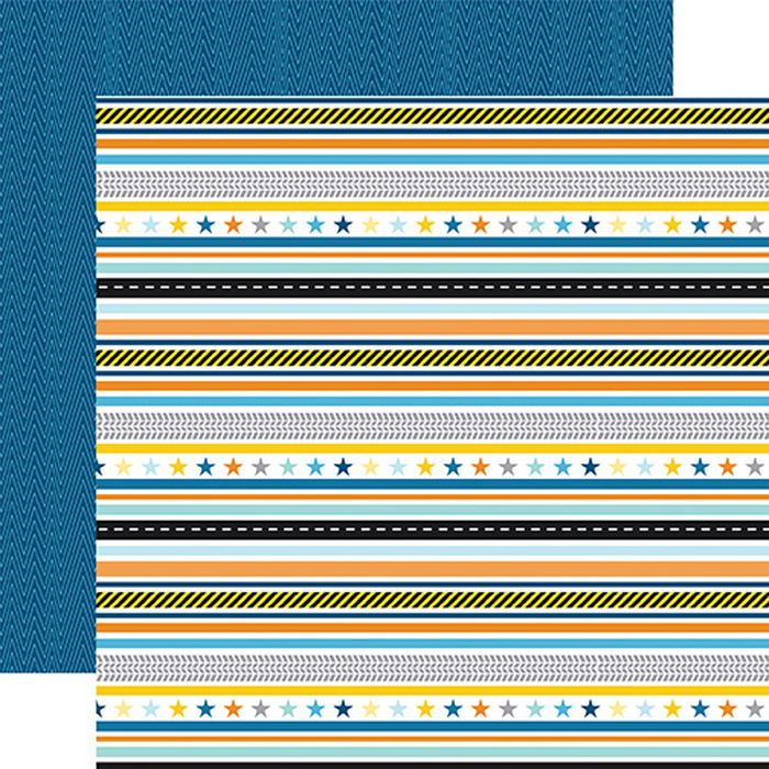 Echo Park - Little Builder All Boy Stripes 12x12 DS Patterned Paper (1 Sheet)