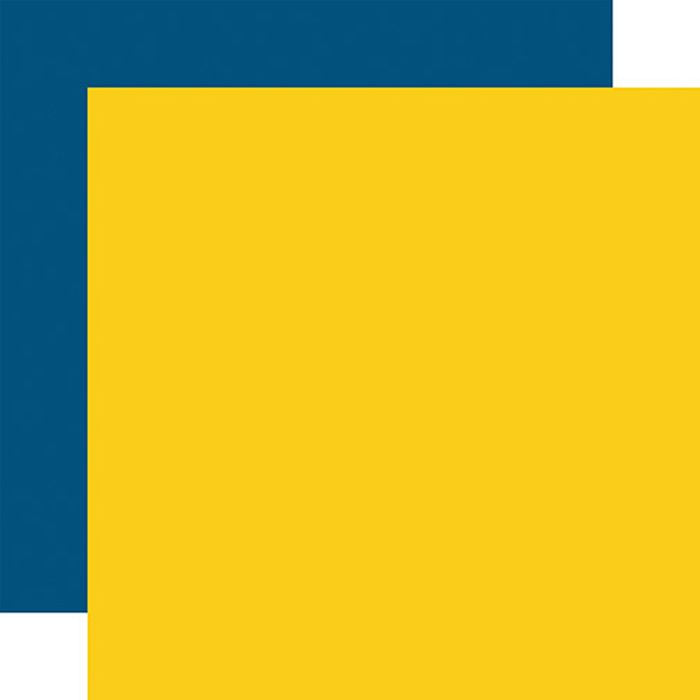 Echo Park - Little Builder Yellow / Navy 12x12 Coordinating Solid Paper (1 Sheet)