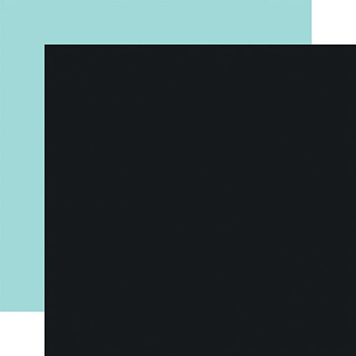Echo Park - Little Builder Black / Teal 12x12 Coordinating Solid Paper (1 Sheet)