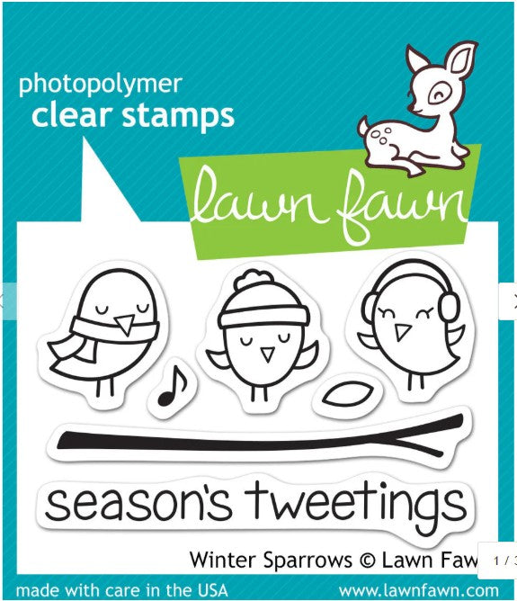 Lawn Fawn Winter Sparrows Stamps