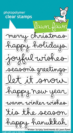 Lawn Fawn Winter Scripty Sentiments Stamp