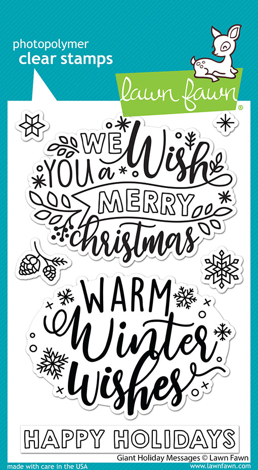 Lawn Fawn Giant Holiday Messages Clear Stamp