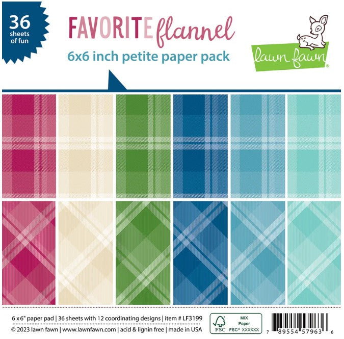 Lawn Fawn Favorite flannel petite 6x6 paper pack