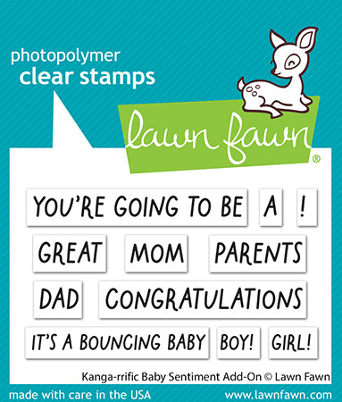 Lawn Fawn Kanga-rrific Baby Sentiment Add On Stamp