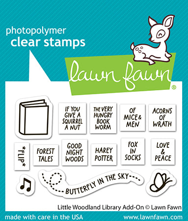 Lawn Fawn Little Woodland Library Add-On Stamp