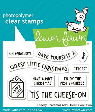 Lawn Fawn Clear Stamps 3"X2"-Cheesy Christmas Add-On