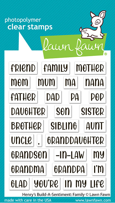 Lawn Fawn Stamps - Henry's Build-A-Sentiment: Family