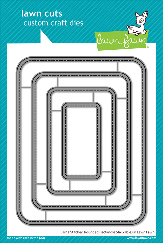 Lawn Fawn Lawn Cuts - Large Stitched Rounded Rectangle Stackables Dies