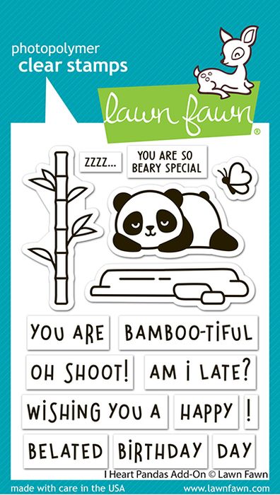 Lawn Fawn I Heart Pandas Add-On Stamp Set