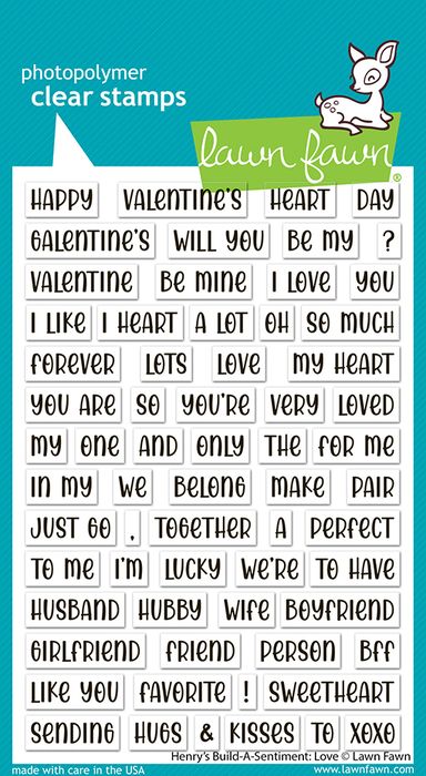 Lawn Fawn Henry's Build-a-Sentiment: Love Stamp Set