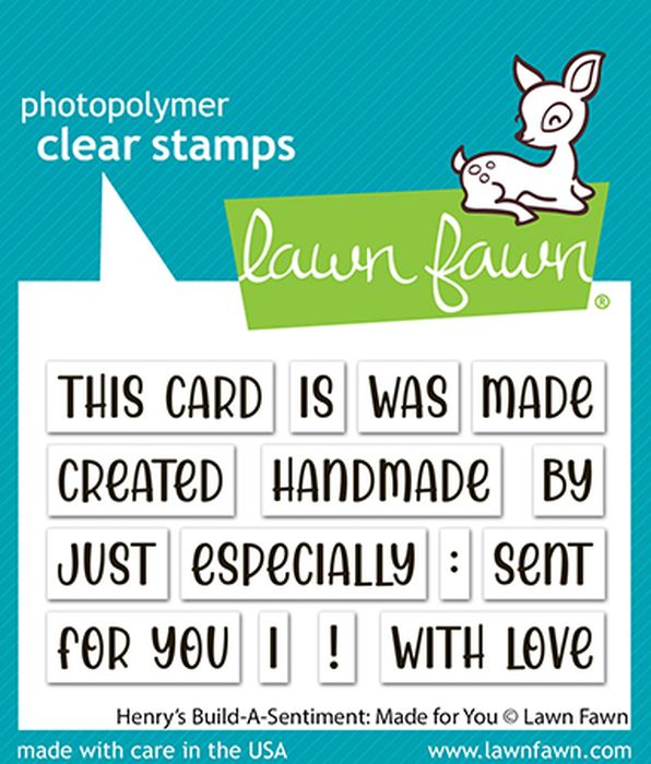 Lawn Fawn Henry's Build-a-Sentiment: Made for You Stamp Set