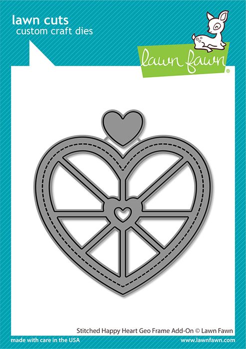 Lawn Fawn Stitched Happy Heart geo frame add-on