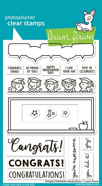 Lawn Fawn Simply Celebrate Graduation Stamp Set