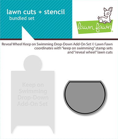 Lawn Fawn Lawn Cuts - Reveal Wheel Keep on Swimming Drop-Down Add-On Set