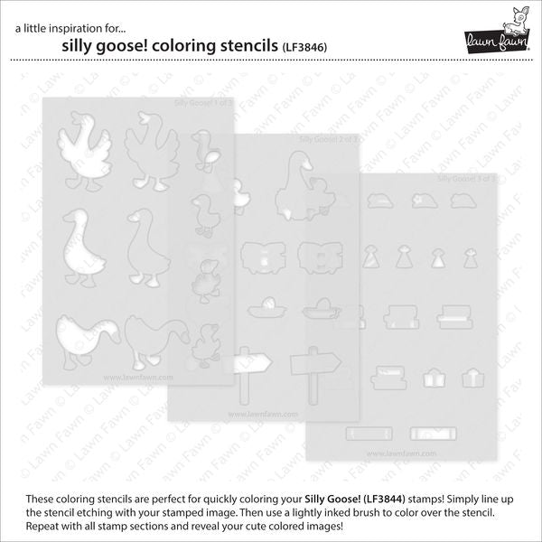 Lawn Fawn Silly Goose! Coloring Stencils