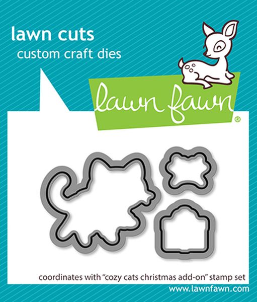 Lawn Fawn Cozy Cats Christmas Add-On Lawn Cuts