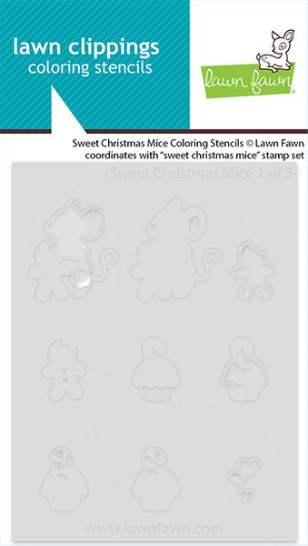 Lawn Fawn Sweet Christmas Mice Coloring Stencils