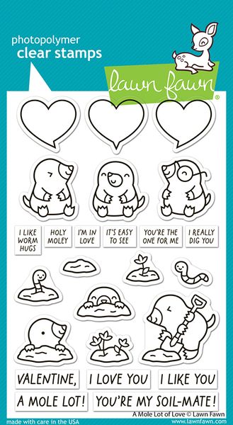 Lawn Fawn A Mole Lot Of Love Stamp Set